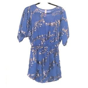 Eight sixty, blue sequin dress
